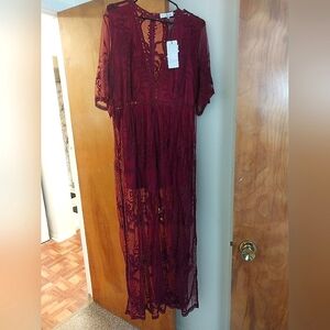 Elegant Red Lace Dress